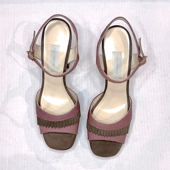 OL’AUTRECHOSE Chunky Leather Platform Heels - Picture 7 of 12